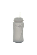 
                        
                          Load image into Gallery viewer, Every Day Baby Glass Straw Bottle Healthy + 240ml Quiet Grey 1
                        
                      