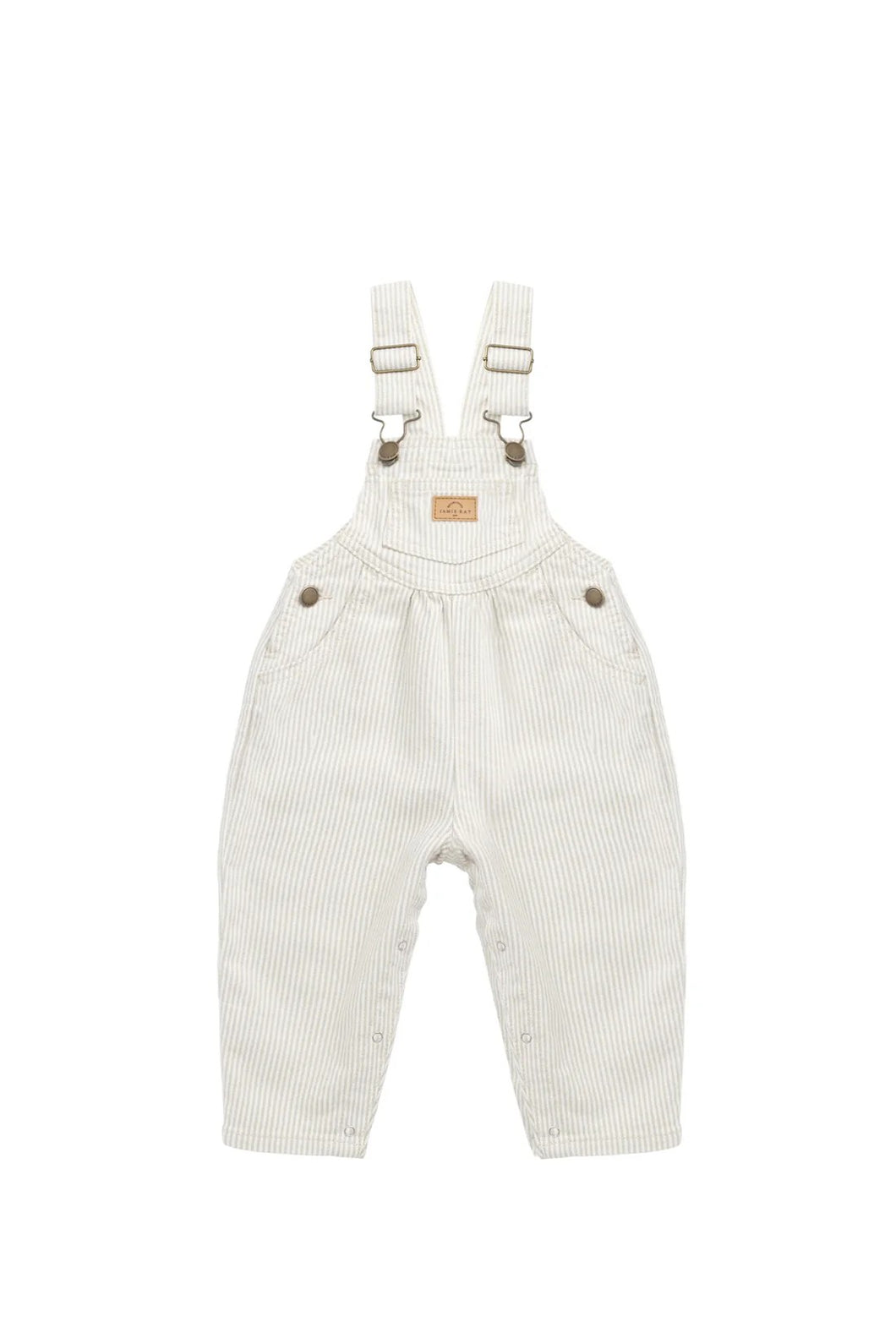 Jamie Kay Cecil Overall - Fine Vertical Stripe Sandy Brown/Cloud