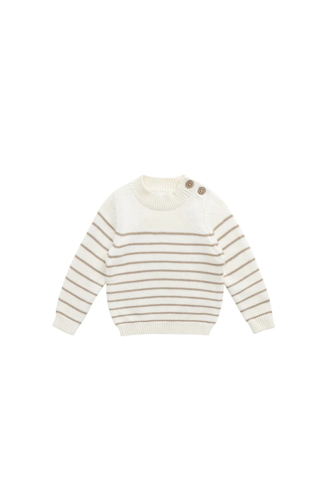 Jamie Kay Malcolm Knitted Jumper - Malcolm Stripe Cloud/Brioche