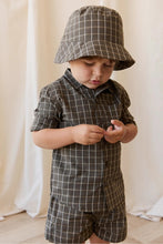 
                        
                          Load image into Gallery viewer, Jamie Kay Organic Cotton Bucket Hat - Variegated Grid Tarmac
                        
                      