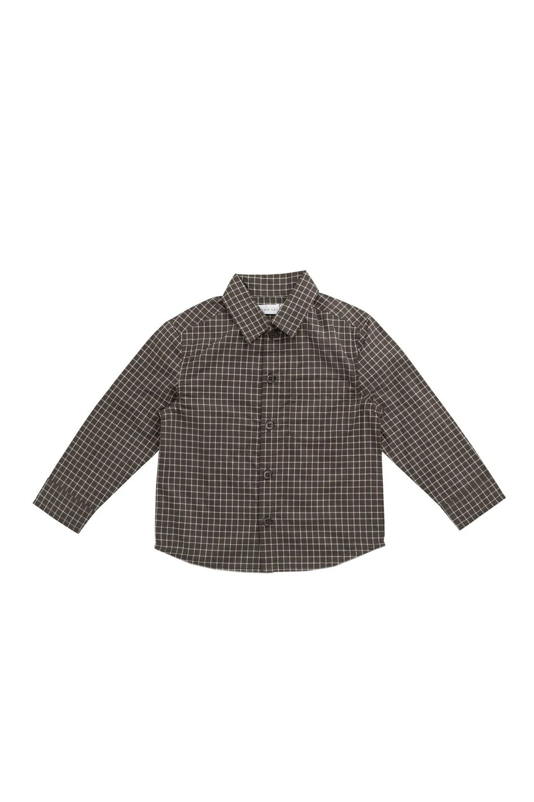 Jamie Kay Organic Cotton Isaiah Shirt - Coffee Grid