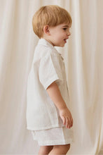 
                        
                          Load image into Gallery viewer, Jamie Kay Organic Cotton Louis Short - Mini Pinstripe Parchment / Dawn
                        
                      
