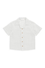 
                        
                          Load image into Gallery viewer, Jamie Kay Organic Cotton Silas Shirt - Mini Pinstripe Parchment / Dawn
                        
                      