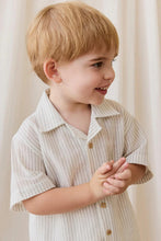 
                        
                          Load image into Gallery viewer, Jamie Kay Organic Cotton Silas Shirt - Mini Pinstripe Parchment / Dawn
                        
                      