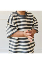 
                        
                          Load image into Gallery viewer, Jamie Kay Organic Cotton Waffle Leith Tee - Oliver Stripe Atlantic/Cloud
                        
                      