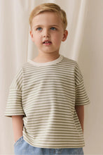 
                        
                          Load image into Gallery viewer, Jamie Kay Pima Cotton Wesley Tee - Narrow Stripe Lichen / Cloud
                        
                      