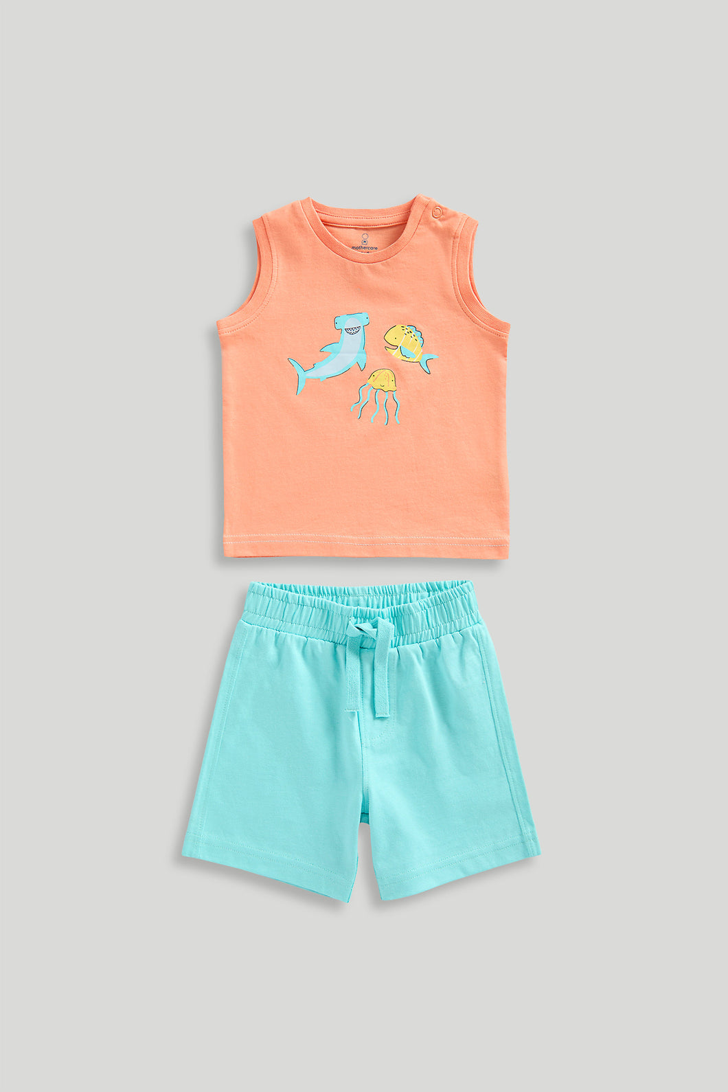 Mothercare Fish Vest T-Shirt and Shorts Set