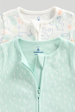
                        
                          Load image into Gallery viewer, Mothercare 2 Pack Animal Zip-Up Sleepsuits
                        
                      