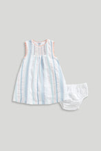 
                        
                          Load image into Gallery viewer, Mothercare Striped Seersucker Dress and Knickers Set
                        
                      