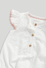 
                        
                          Load image into Gallery viewer, Mothercare Broderie Romper and Hat Set
                        
                      