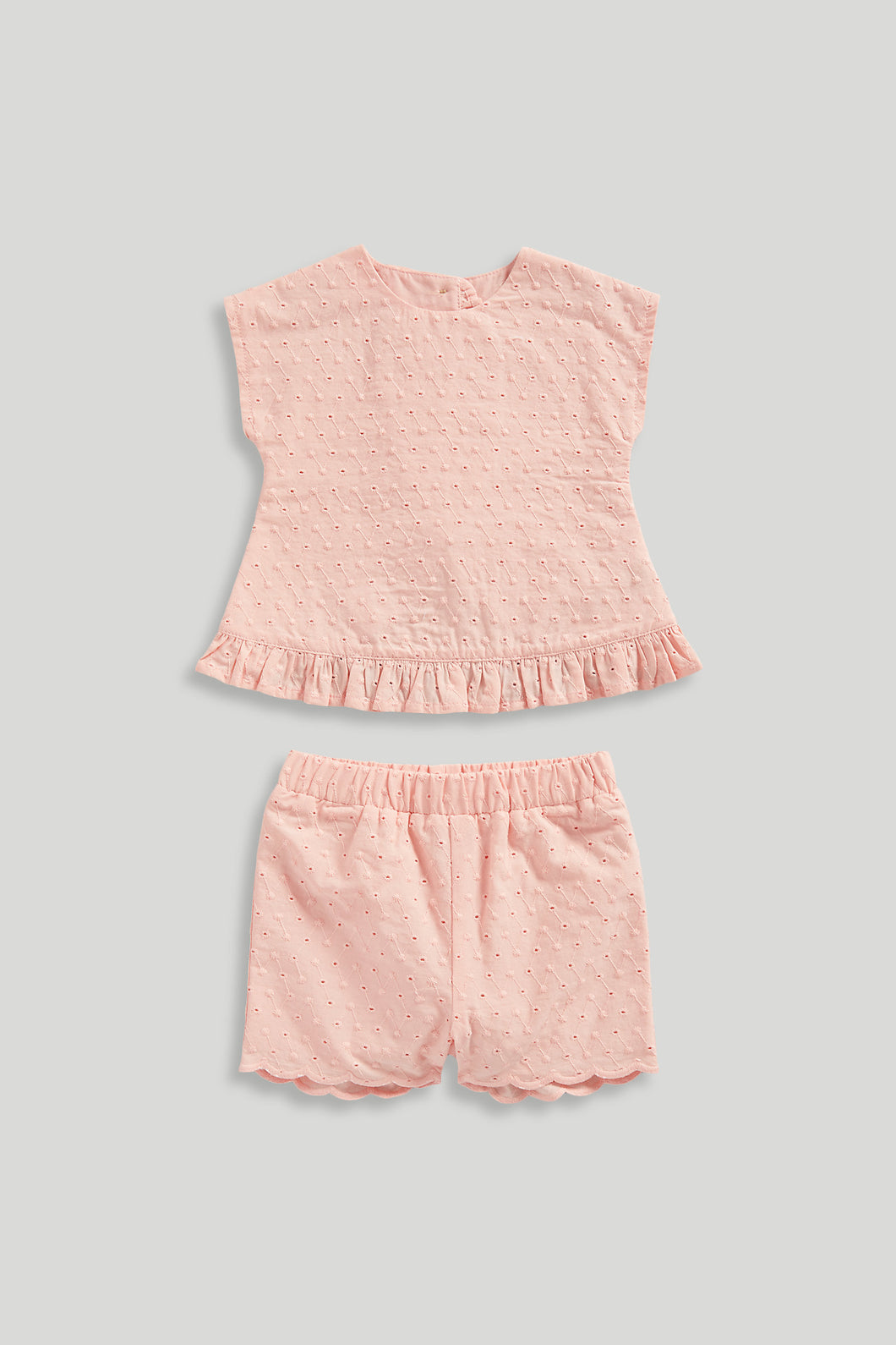Mothercare Broderie Wrap-Back Blouse and Shorts Set