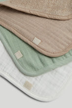 
                        
                          Load image into Gallery viewer, Mothercare 3 Pack Muslin Flannels - Green / Brown
                        
                      