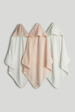 
                        
                          Load image into Gallery viewer, Mothercare 3 Pack Cuddle 'n' Dry Hooded Towels - Pink
                        
                      