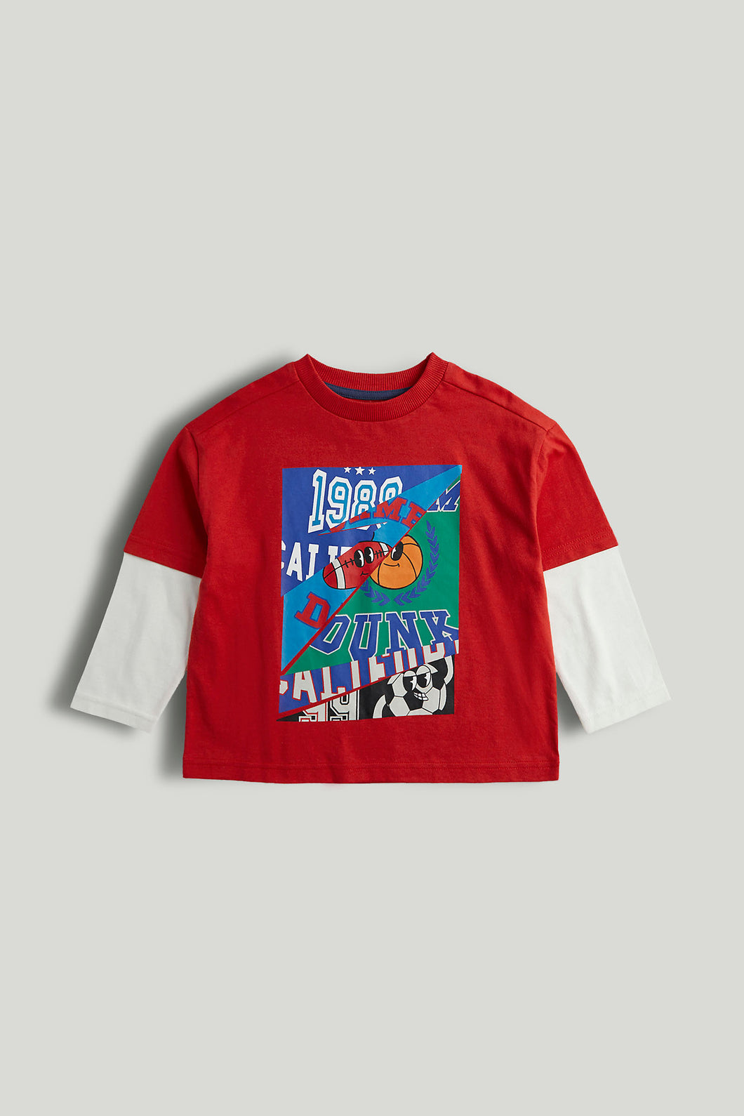 Mothercare Red Varsity Long-Sleeved T-Shirt