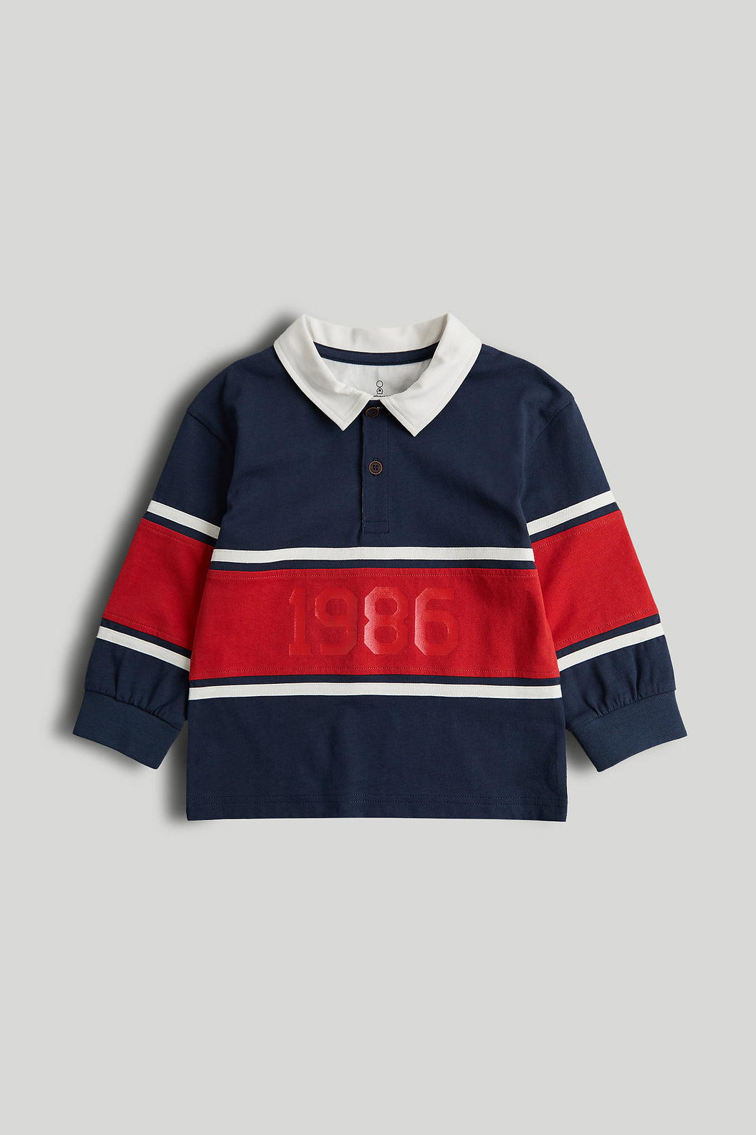 Mothercare Navy and Red Rugby Top