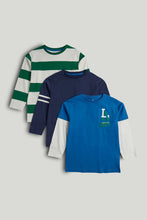 
                        
                          Load image into Gallery viewer, Mothercare 3 Pack Varsity Long-Sleeved T-Shirts
                        
                      