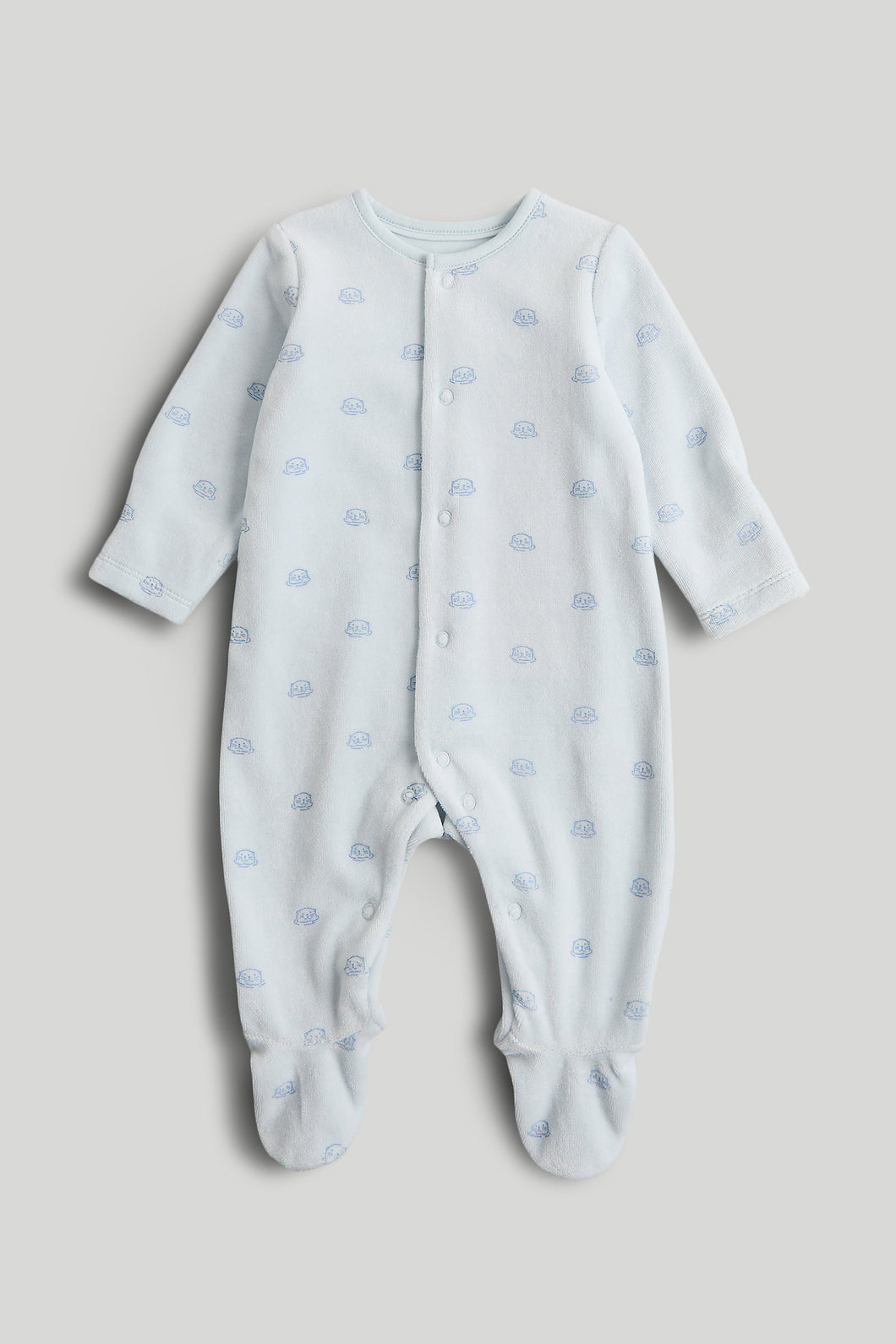 Mothercare My First Blue Velour All-in-One