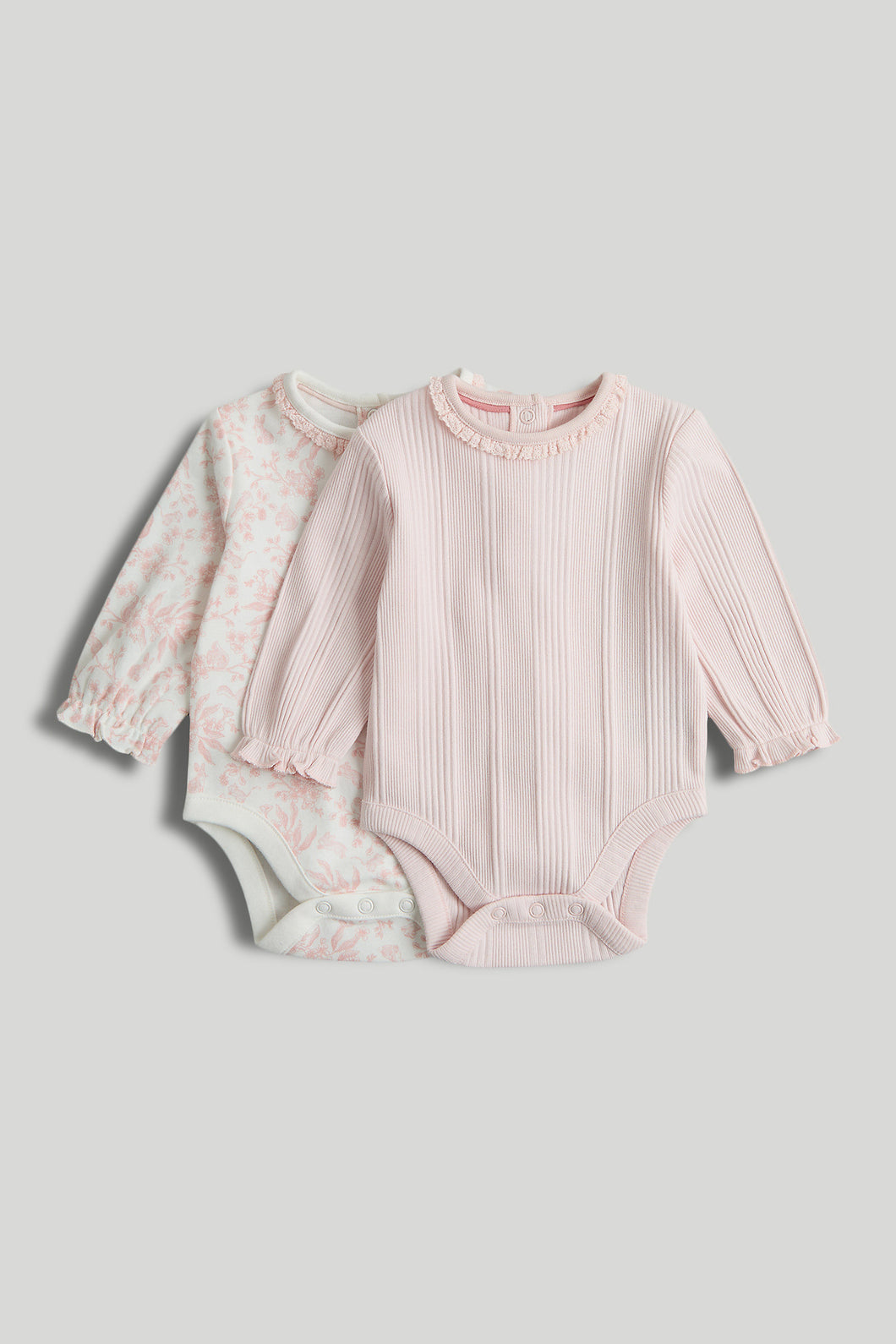 Mothercare 2 Pack My First Long-Sleeved Bodysuits