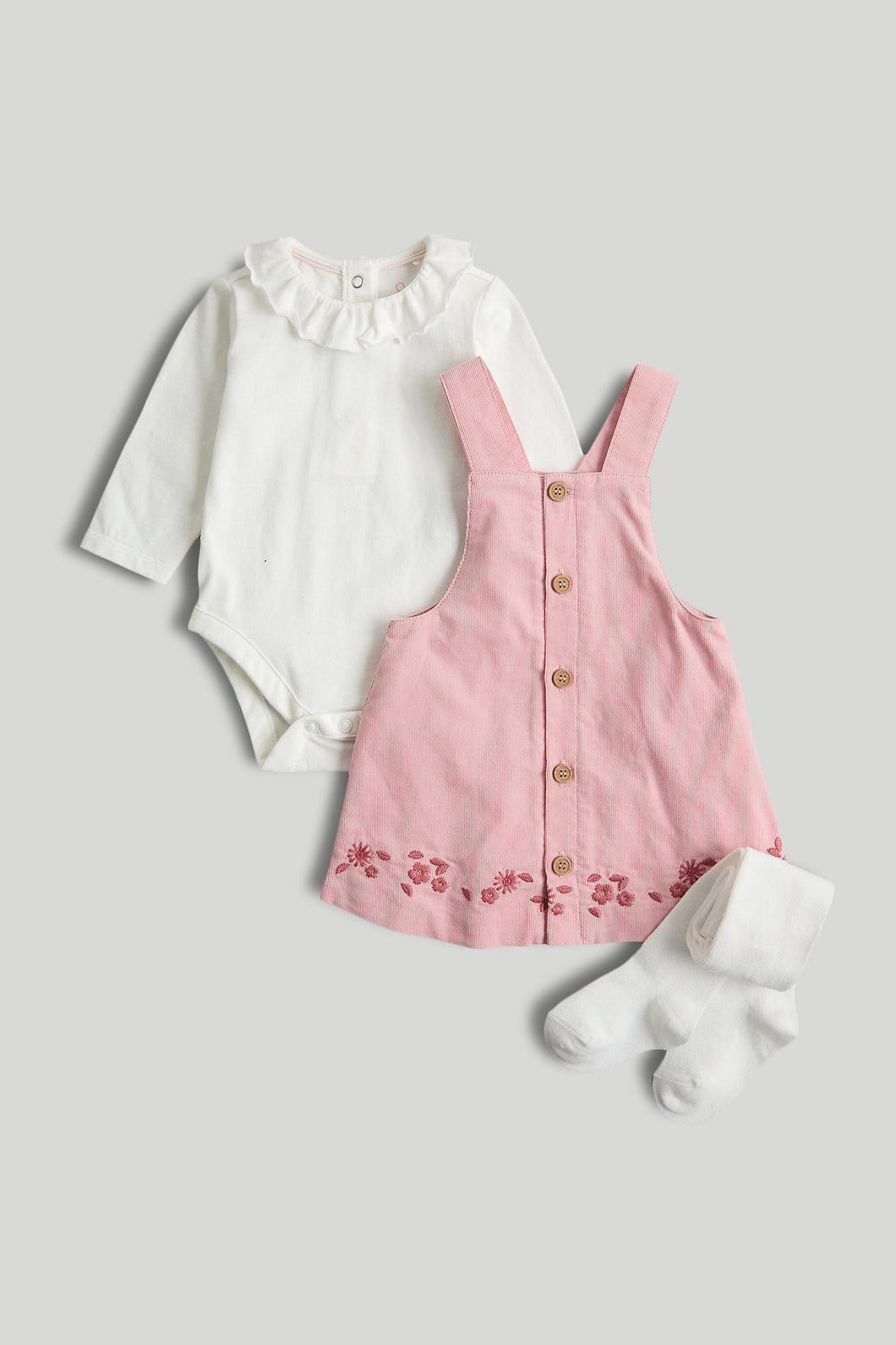 Mothercare My First Pink Cord Pinny 3-Piece Outfit