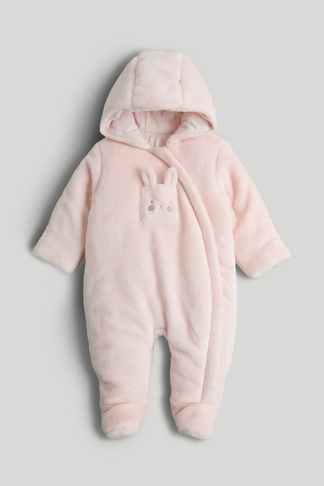 Mothercare My First Pink Fluffy Pramsuit