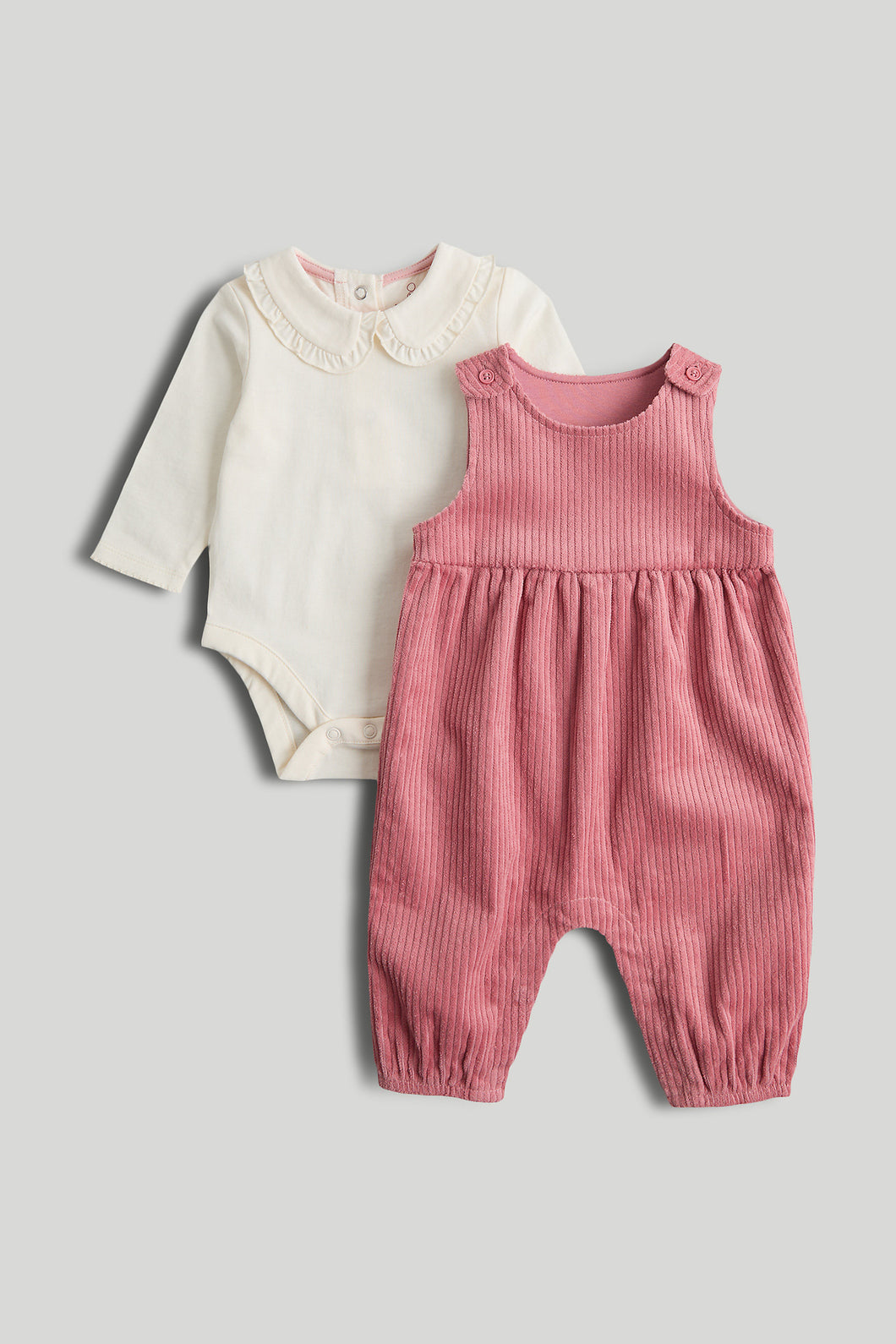 Mothercare My First Pink Cord Dungarees Outfit