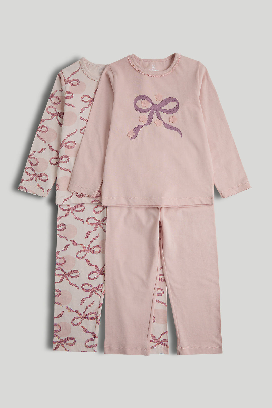 Mothercare 2 Pack Pink Bow Pyjamas