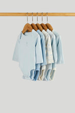 
                        
                          Load image into Gallery viewer, Mothercare 5 Pack My First Blue Long-Sleeved Bodysuits
                        
                      
