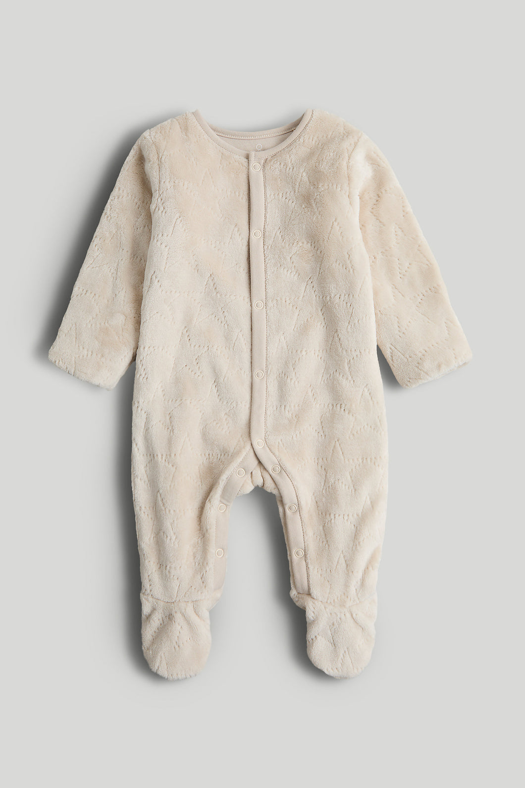Mothercare White Star Fleece All-in-One