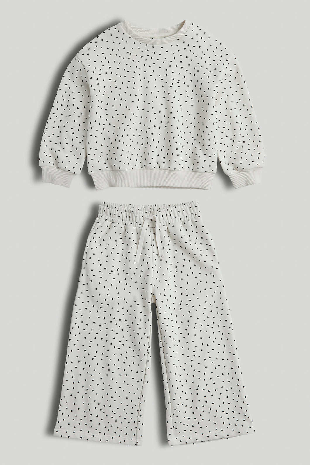 Mothercare White Spotty Sweat Top and Jogger Set