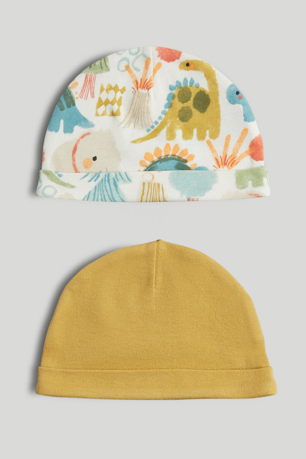 Mothercare 2 Pack Dino Cotton Baby Hats