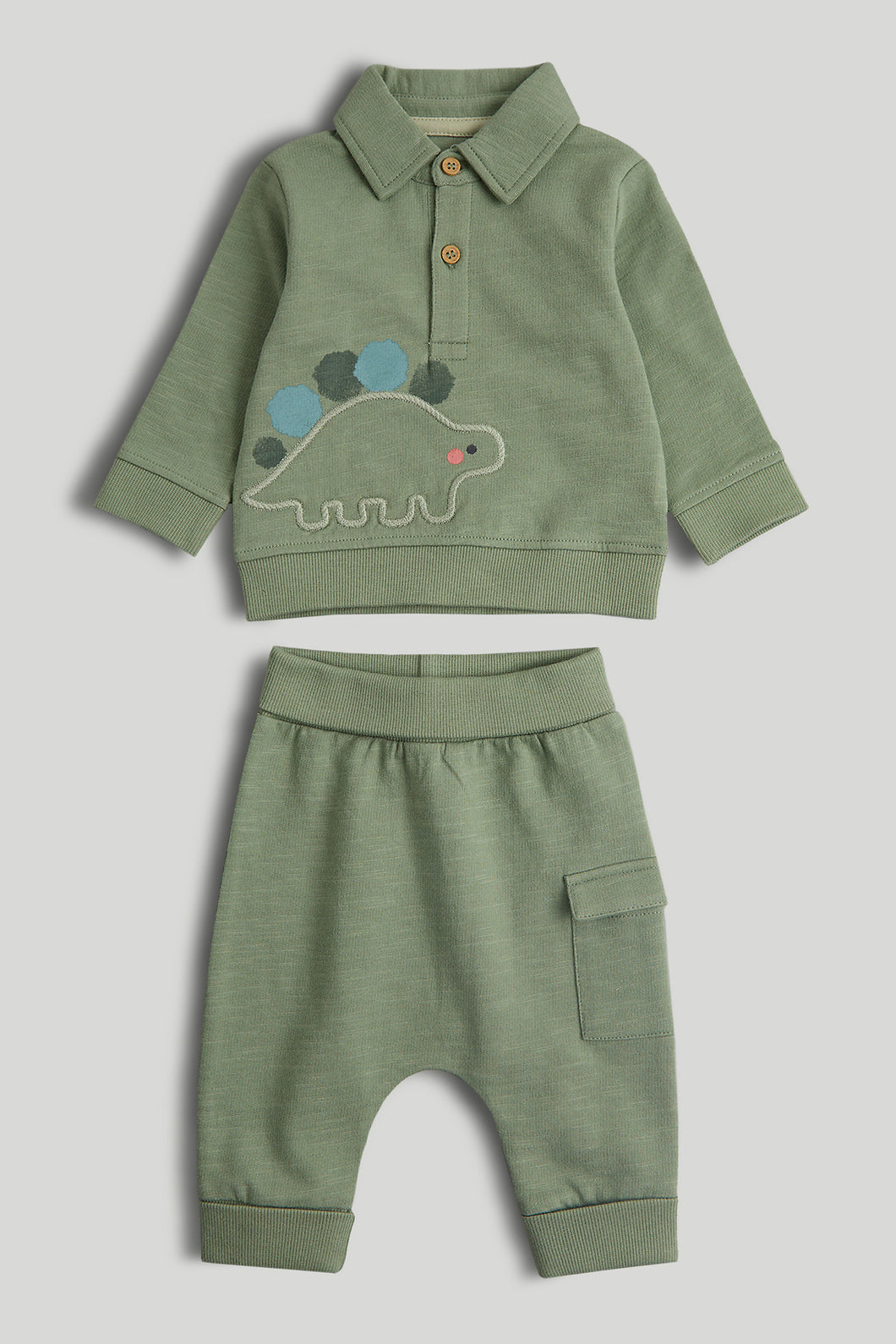 Mothercare Green Dinosaur Sweatshirt and Joggers Outfit