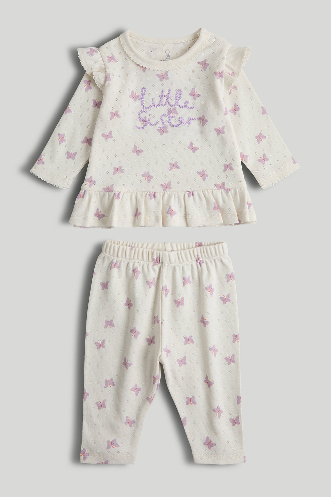 Mothercare White Little Sister Baby Pyjamas