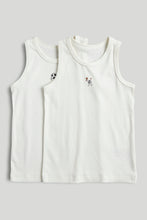 
                        
                          Load image into Gallery viewer, Mothercare 2 Pack White Football Sleeveless Vests
                        
                      