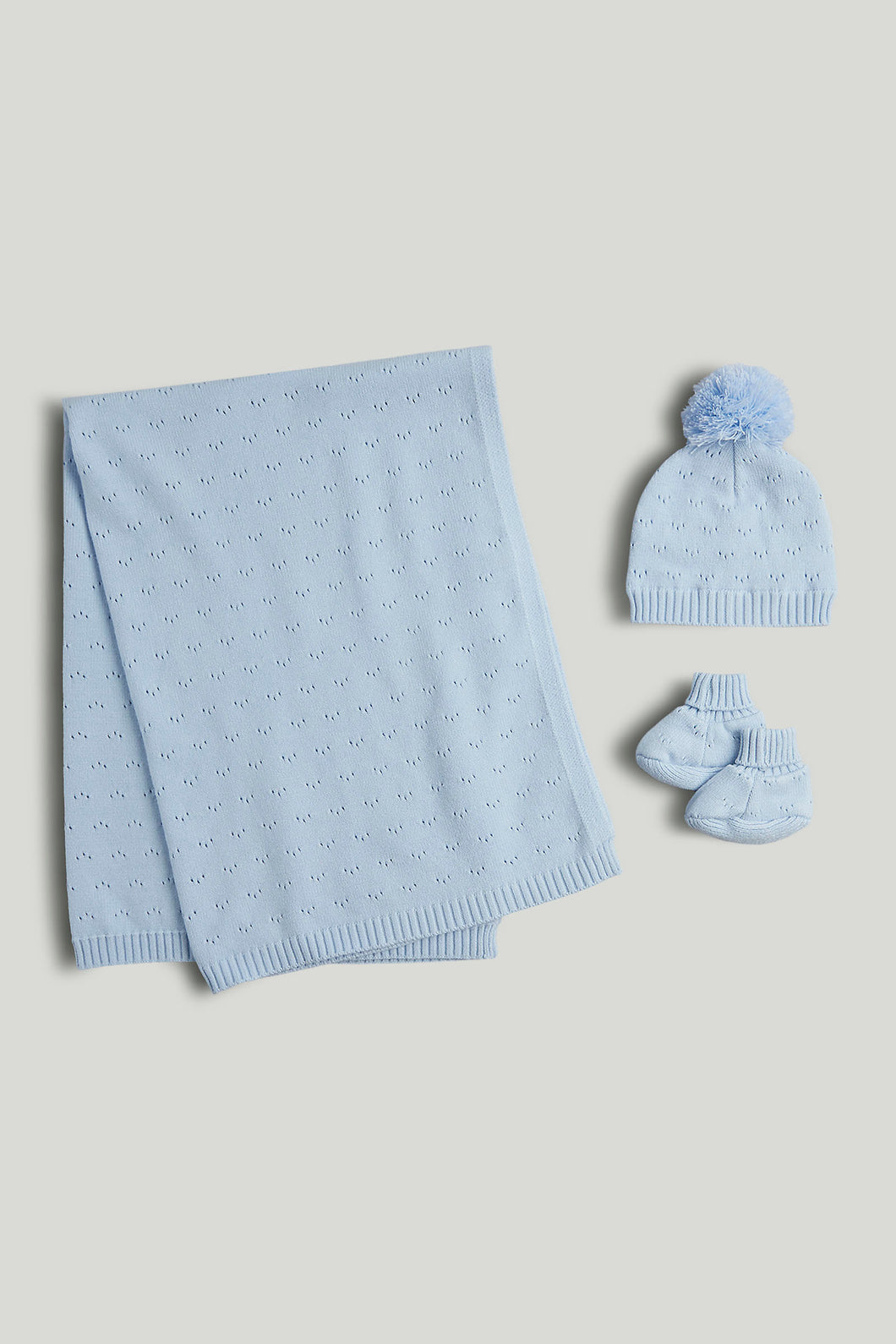 Mothercare Blue Knitted 3-Piece Set