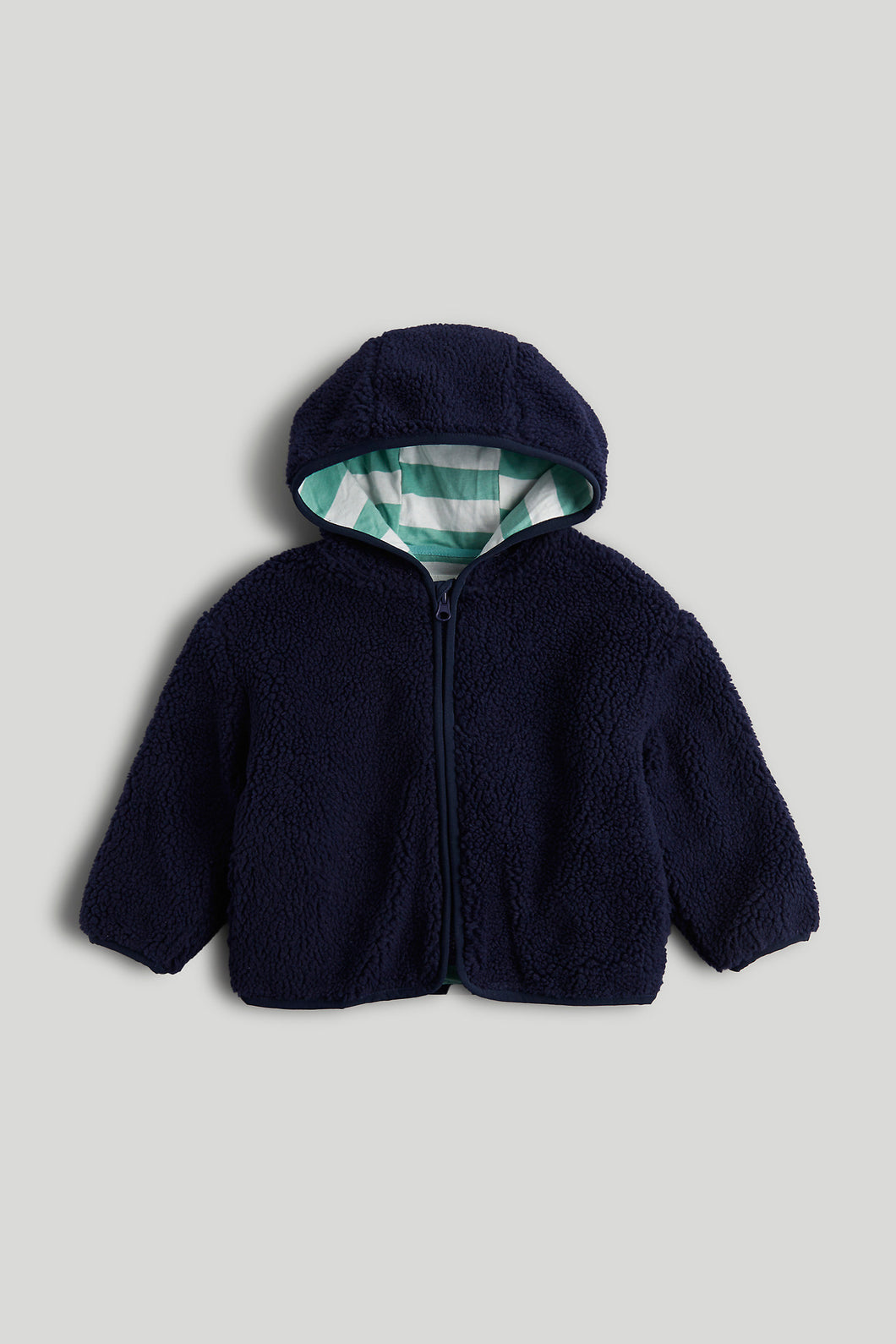 Mothercare Navy Borg Zip-Up Fleece