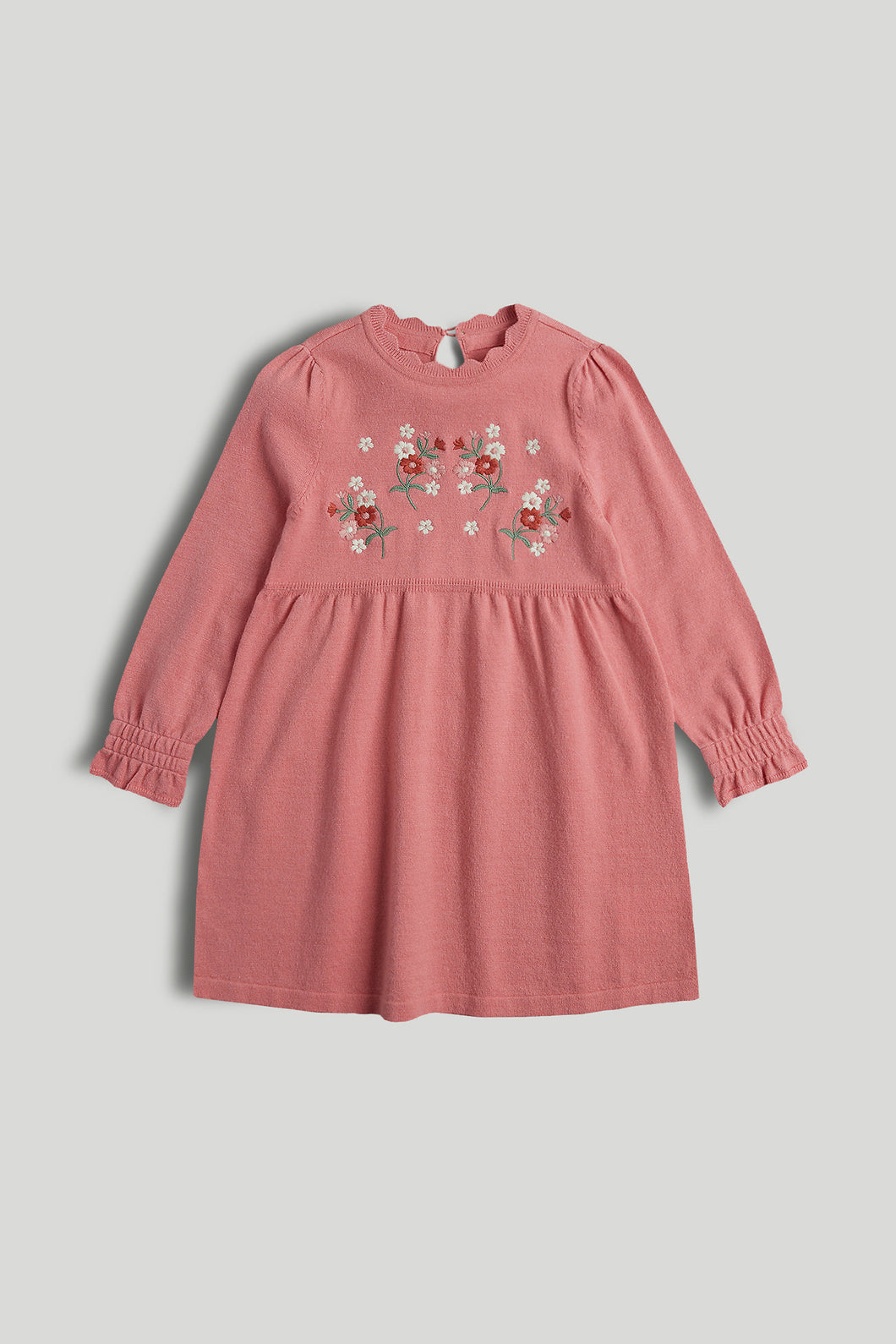 Mothercare Pink Embroidered Knitted Dress