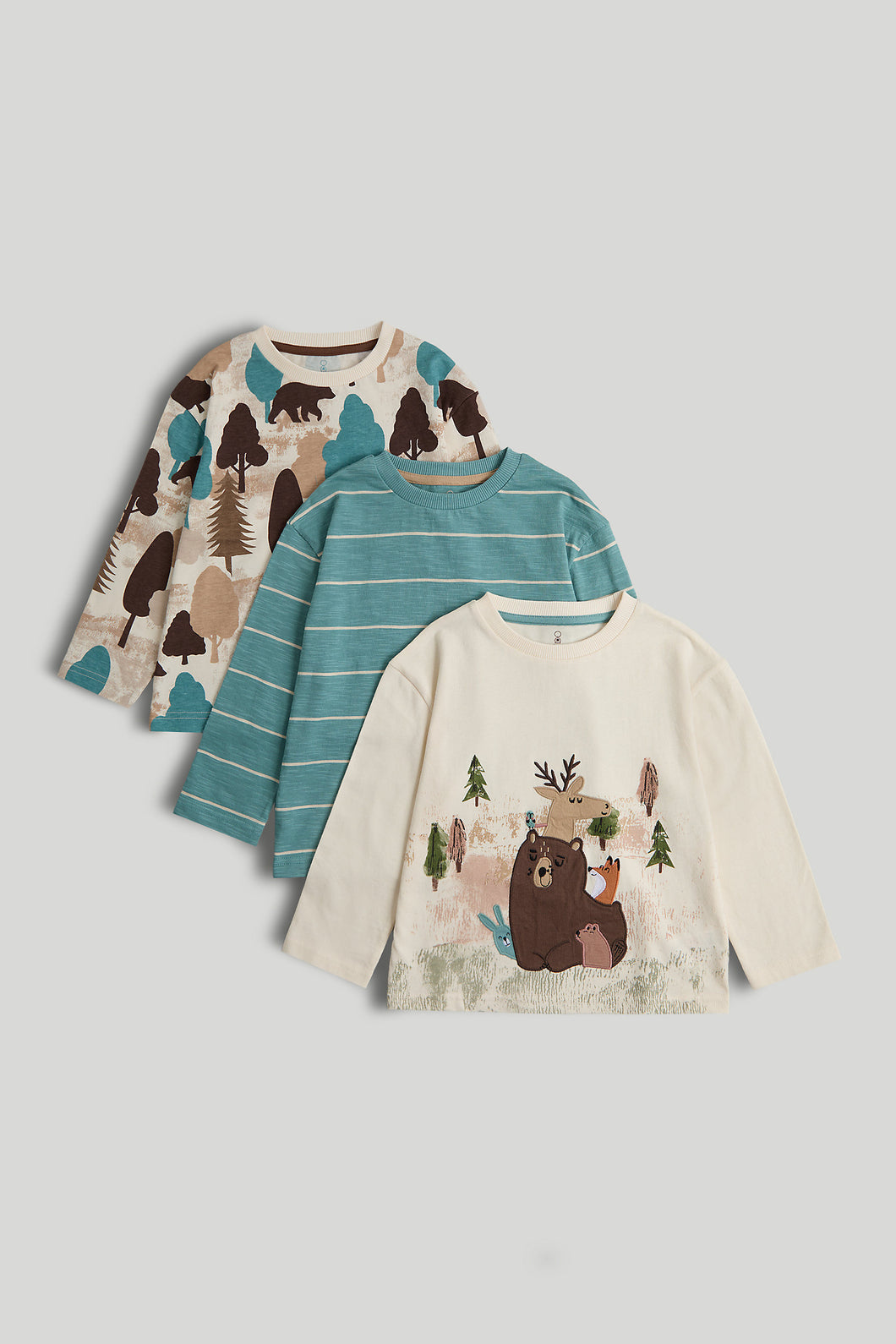Mothercare 3 Pack Bear Long-Sleeved T-Shirts