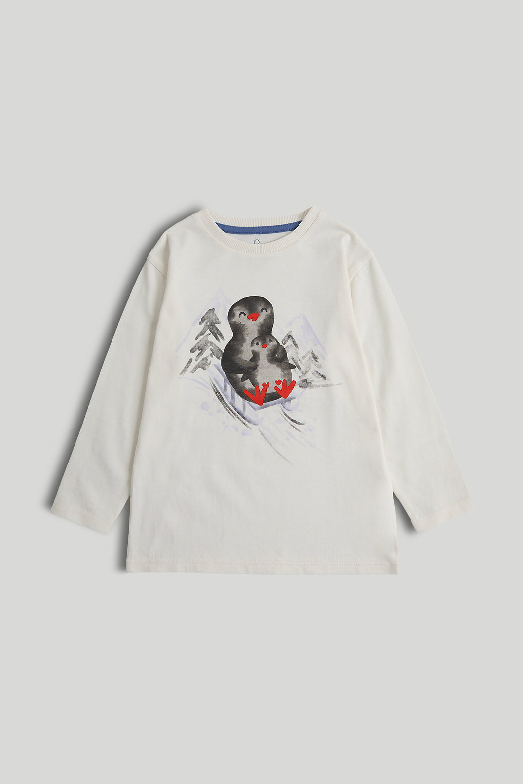 Mothercare White Penguin Long-Sleeved T-Shirt