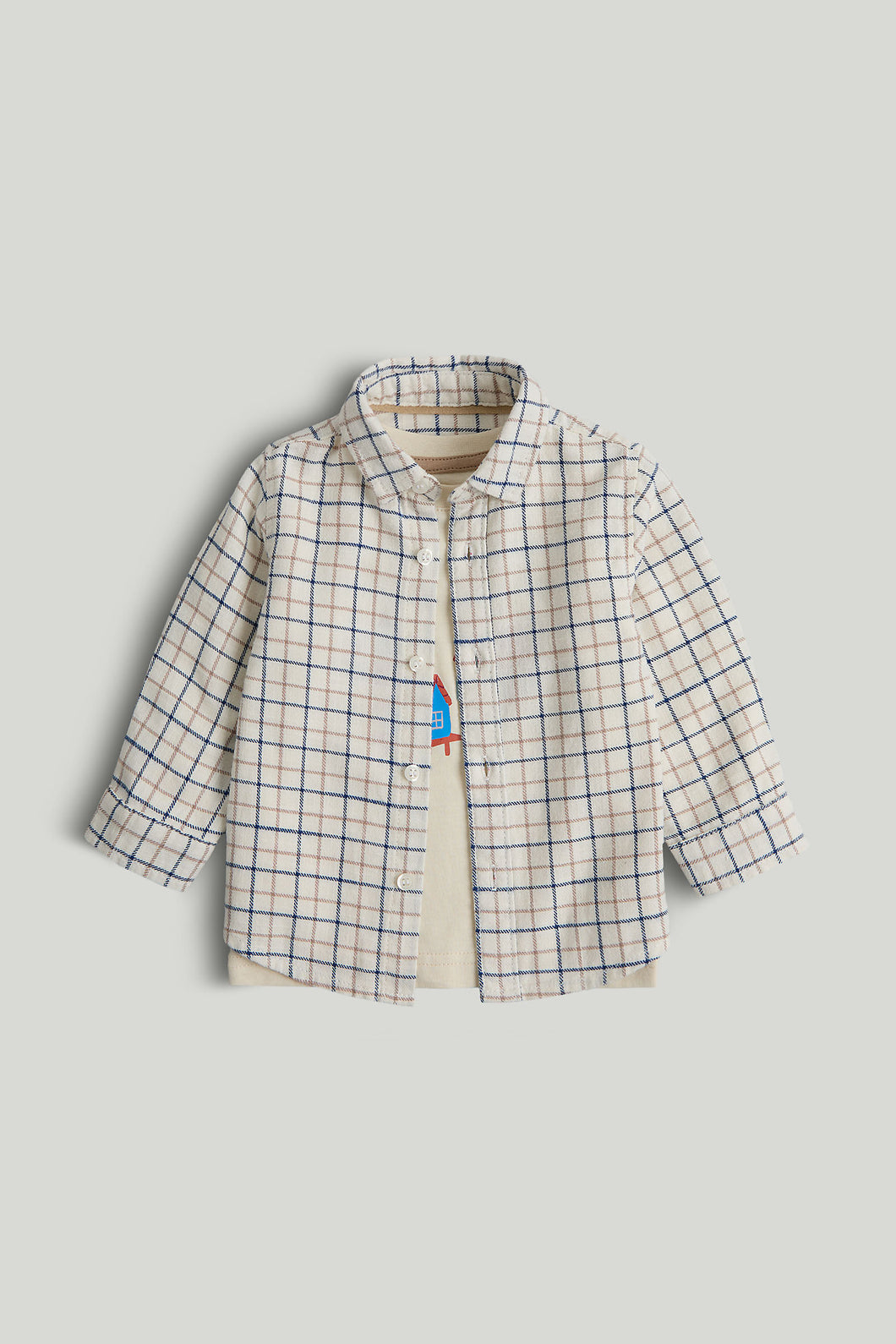 Mothercare Checked Shirt and T-Shirt Set