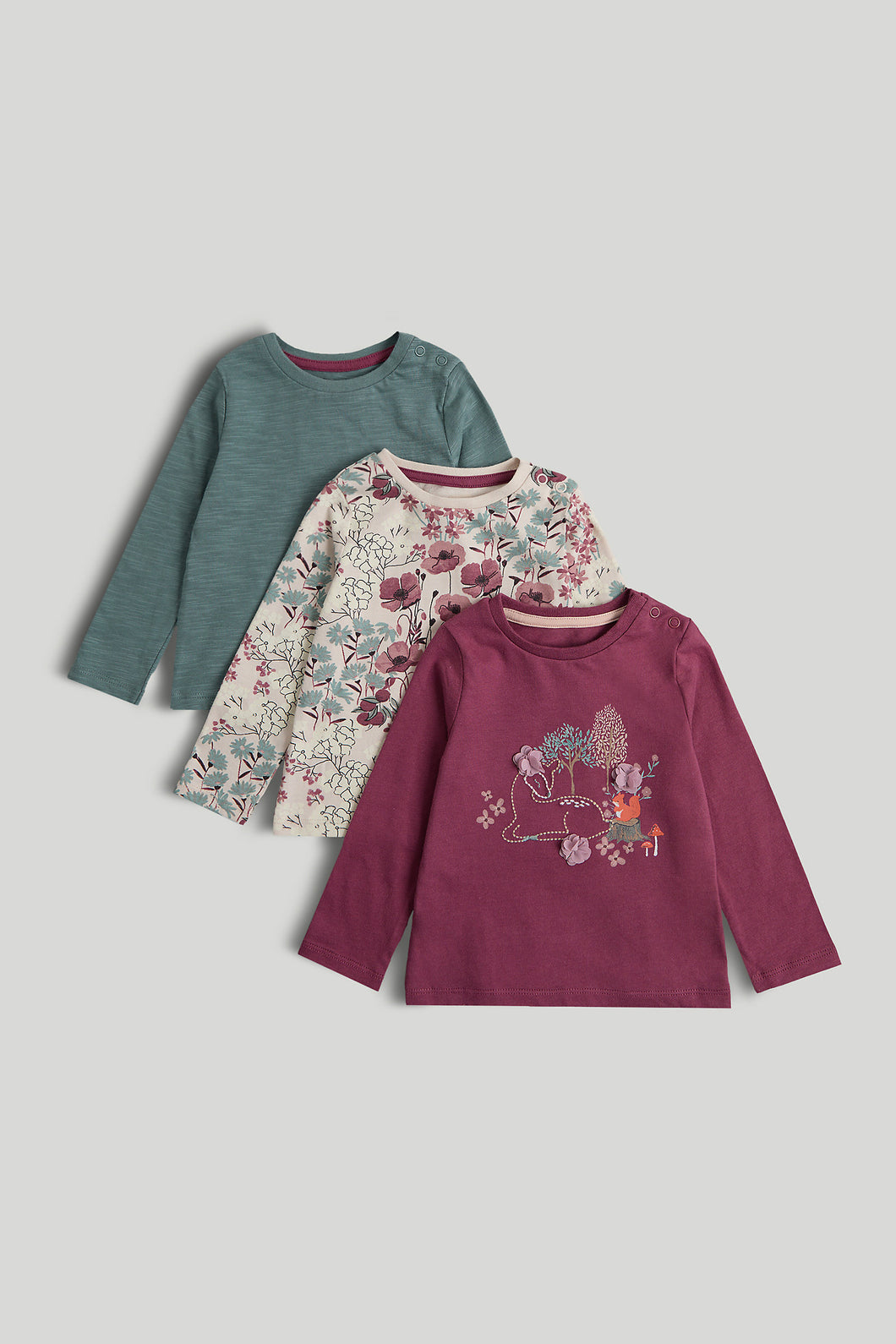 Mothercare 3 Pack Woodland Long-Sleeved T-Shirts