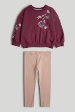 
                        
                          Load image into Gallery viewer, Mothercare Pink Embroidered Sweatshirt and Leggings Outfit
                        
                      