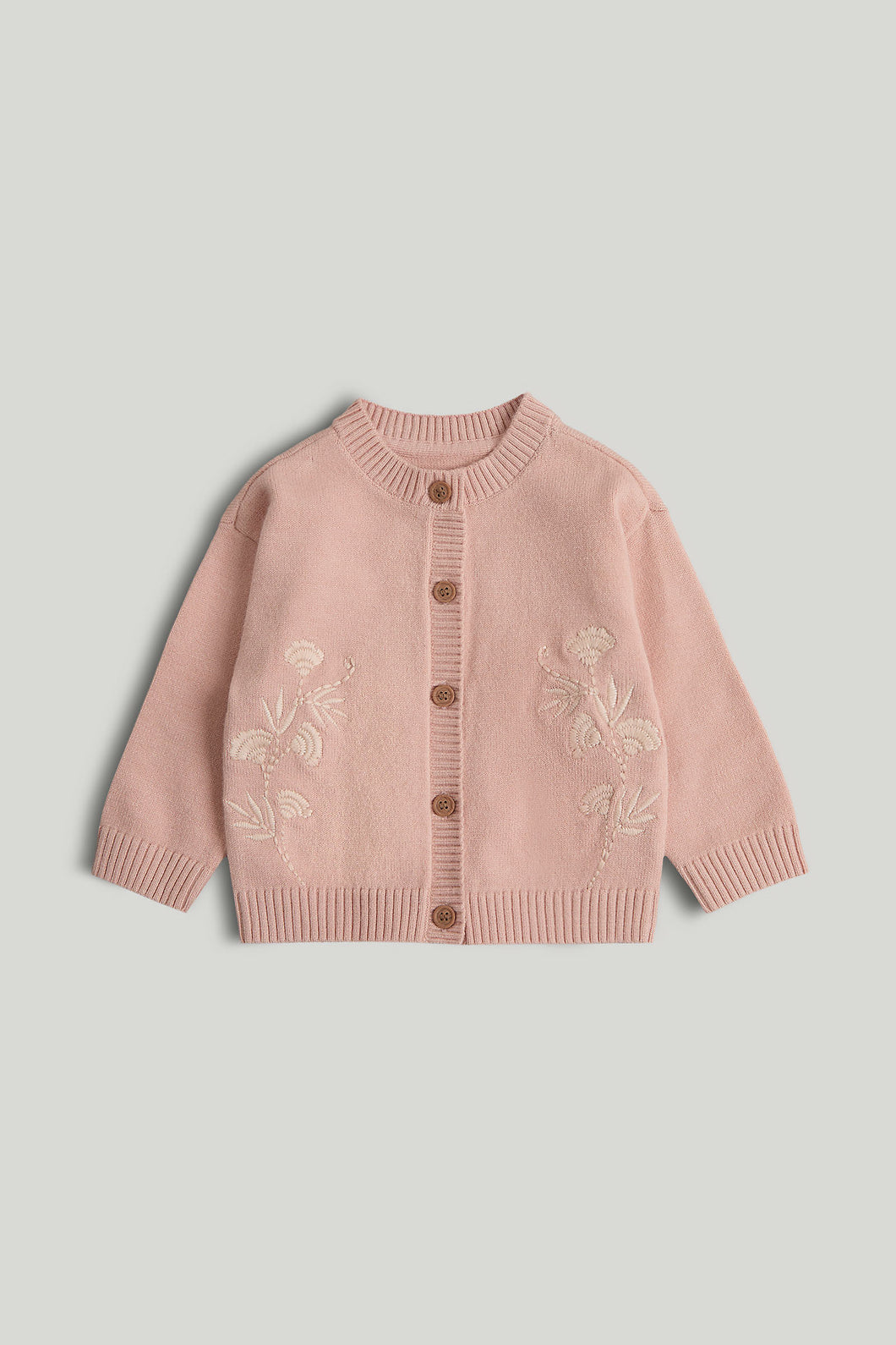 Mothercare Pink Embroidered Knitted Cardigan