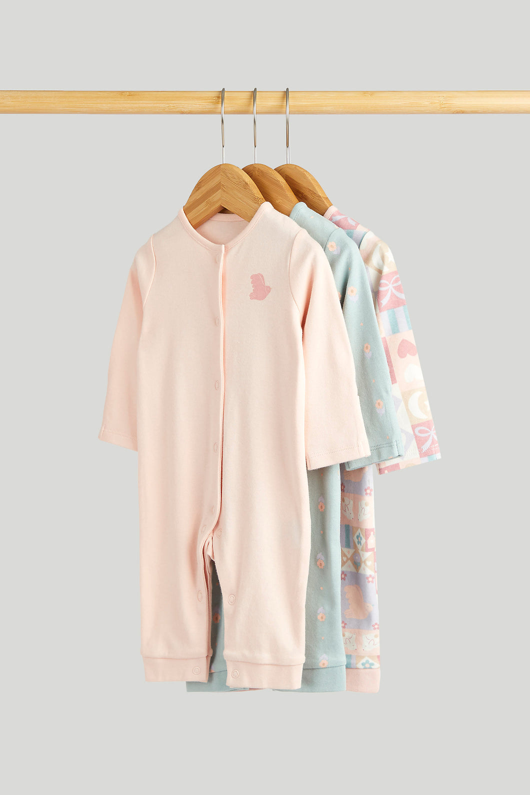 Mothercare 3 Pack Patchwork Footless Sleepsuits