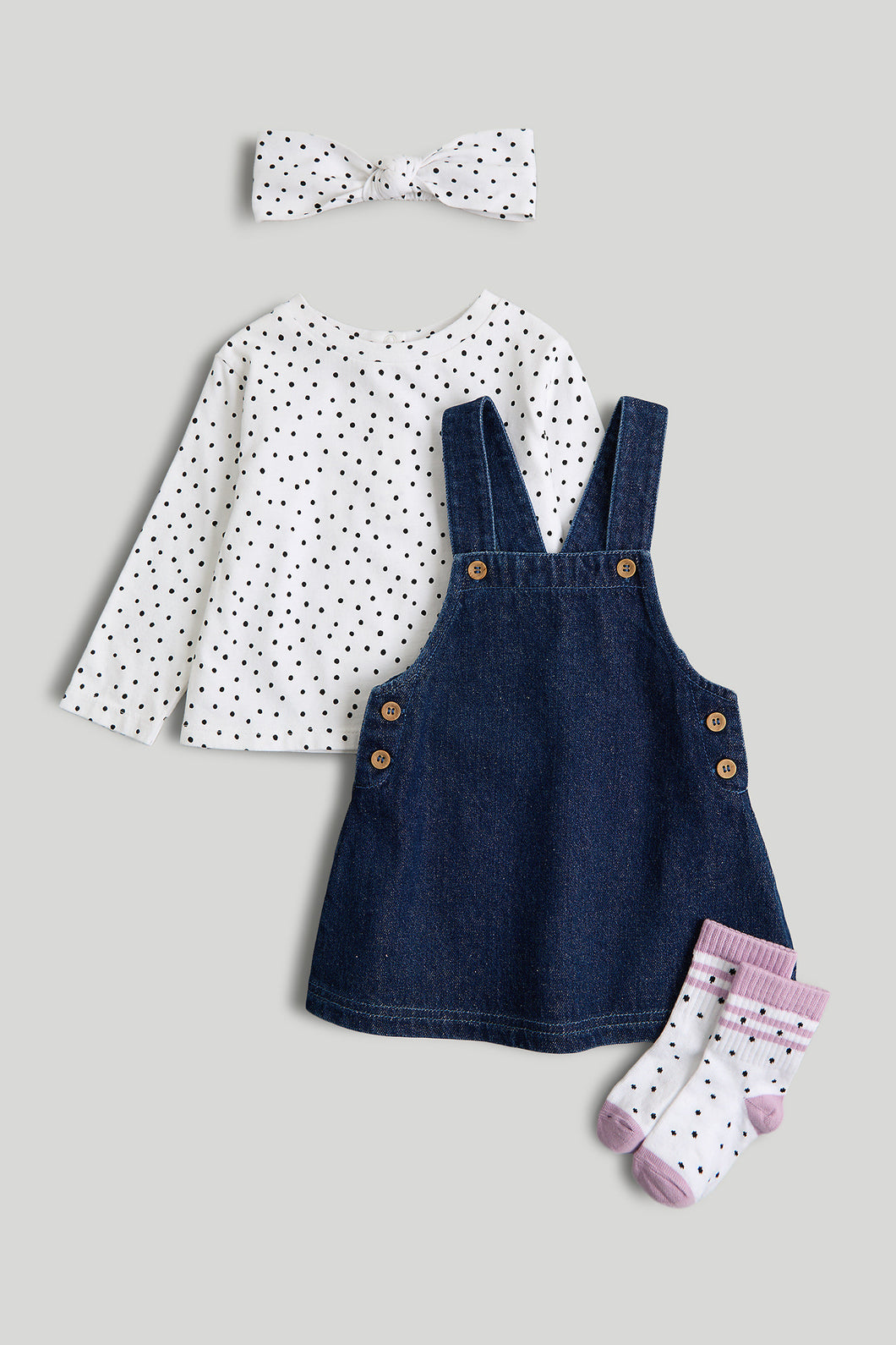Mothercare Pinny Dress 4-Piece Outfit Set