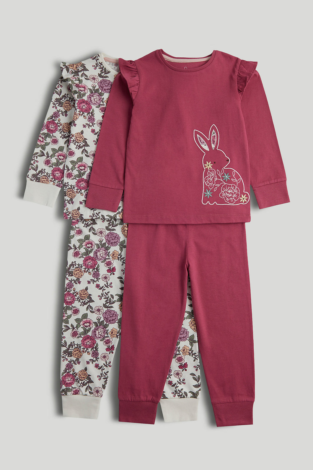 Mothercare 2 Pack Pink Bunny Pyjamas