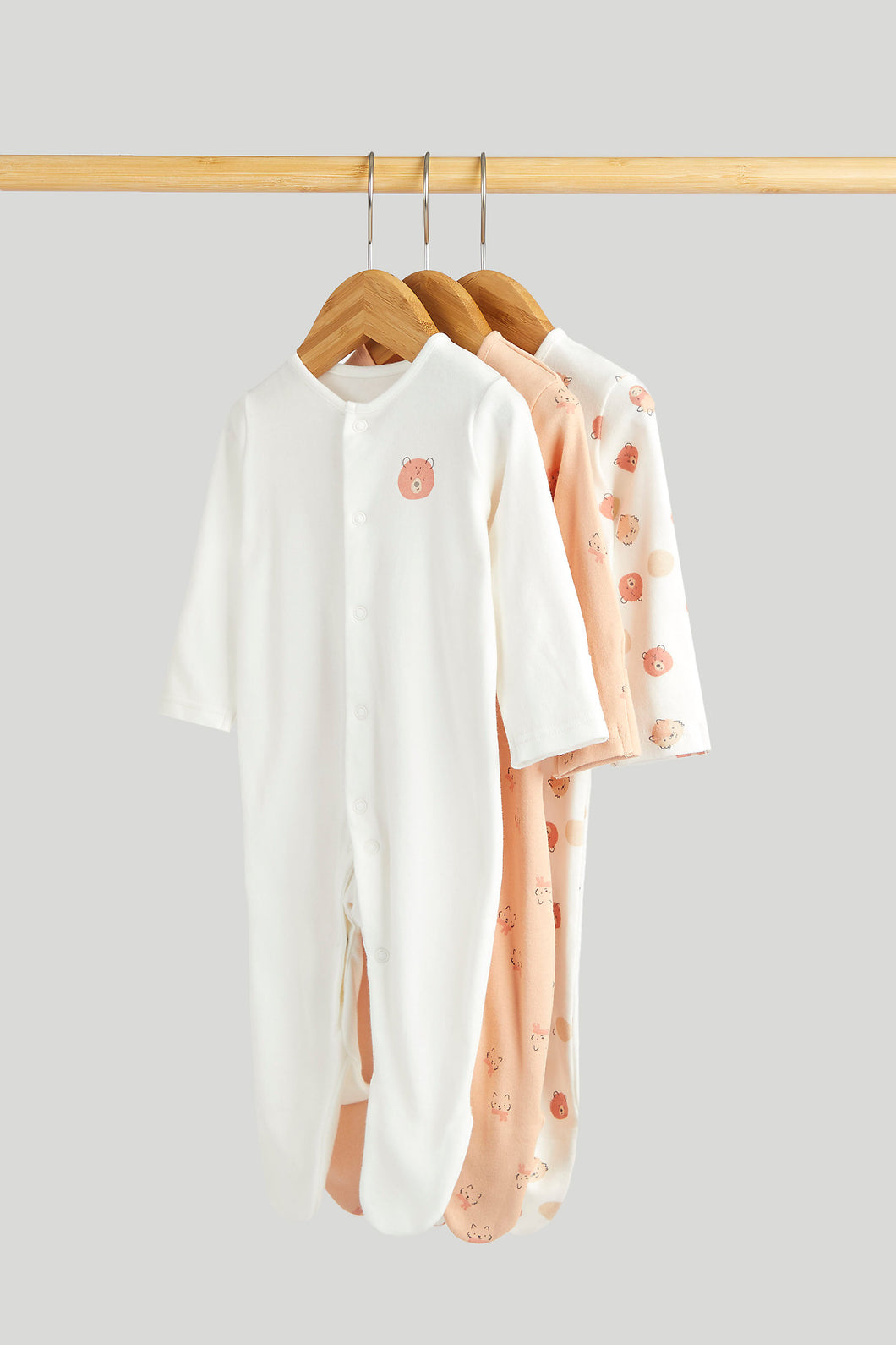Mothercare 3 Pack Animal Spot Sleepsuits