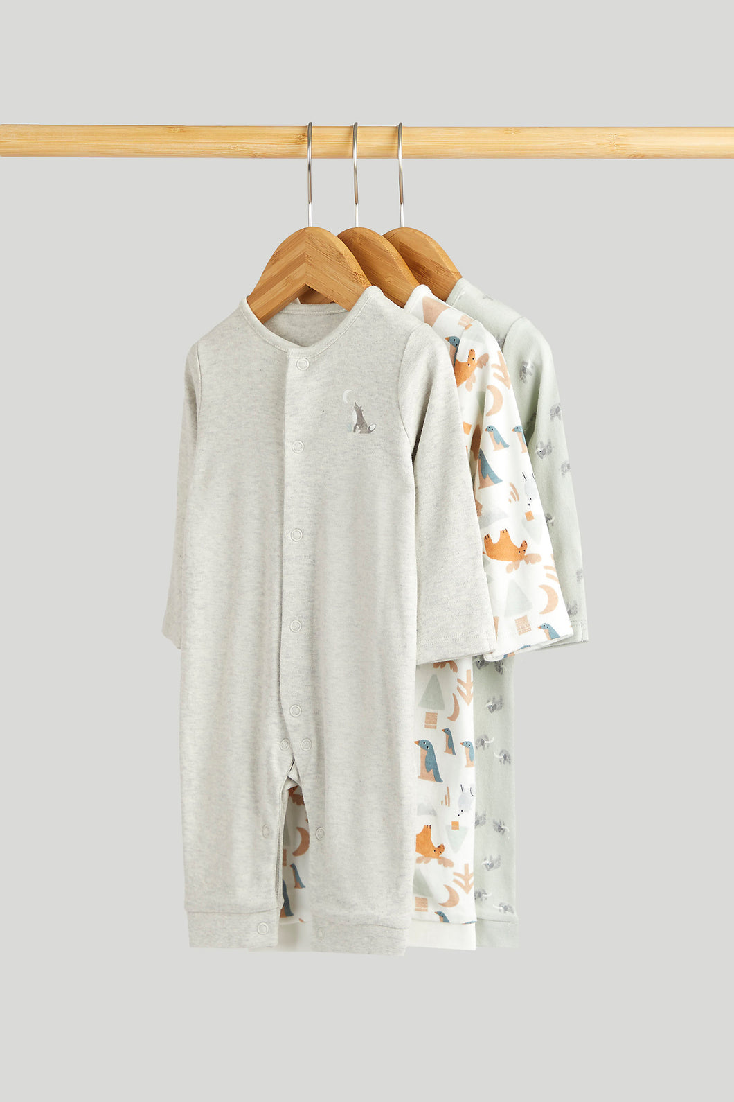 Mothercare 3 Pack Footless Sleepsuits