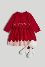 
                        
                          將圖片載入圖庫檢視器 Mothercare Festive Red Knitted Dress and Tights Outfit
                        
                      