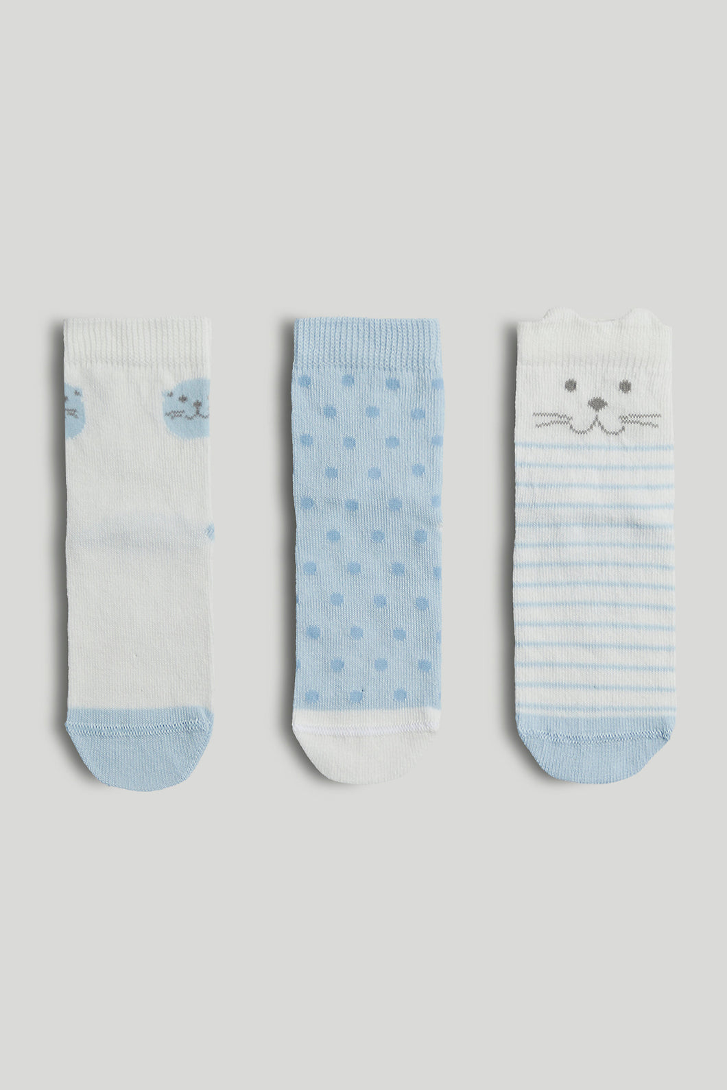 Mothercare 3 Pack Blue Bear Baby Socks