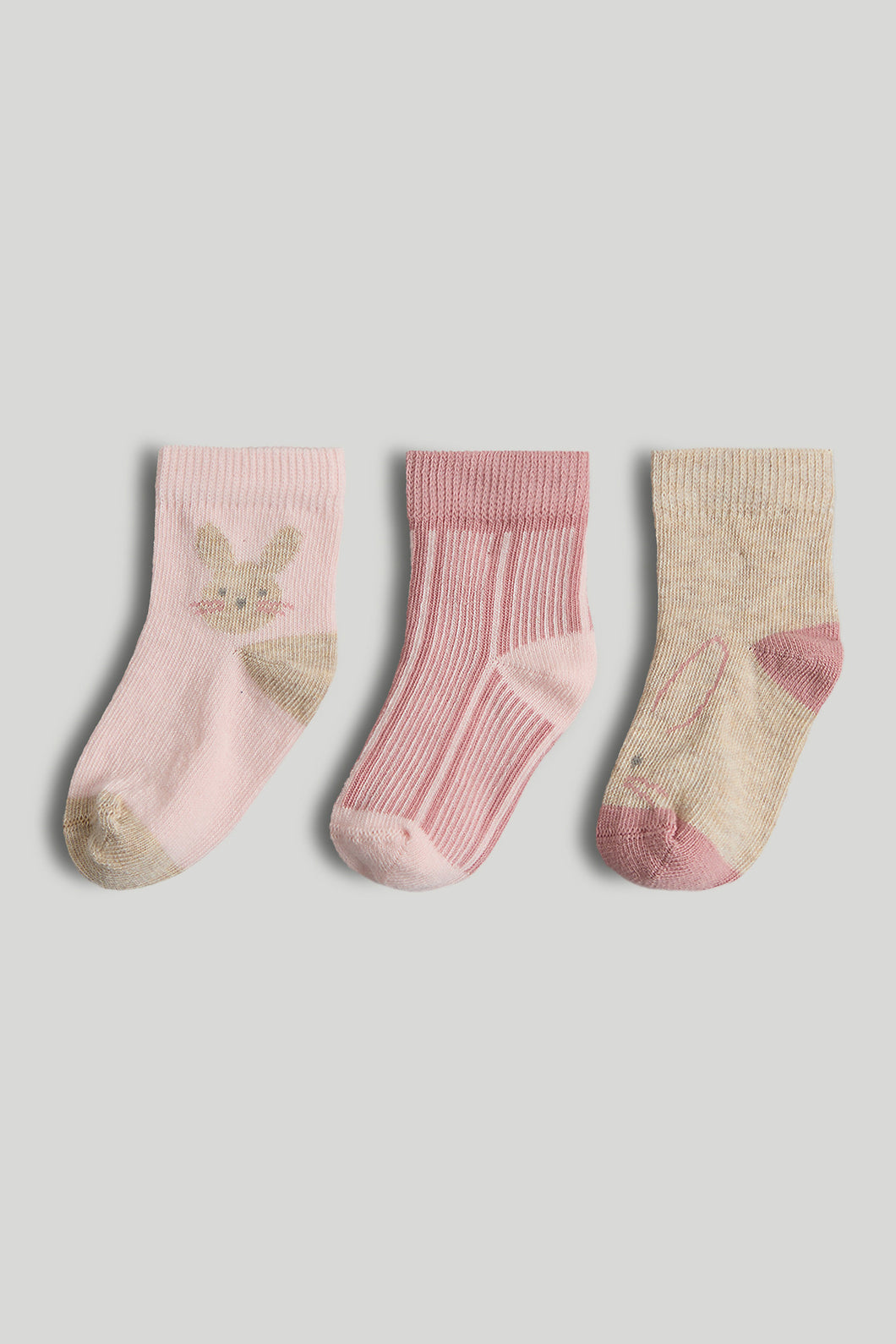 Mothercare 3 Pack Pink Bunny Baby Socks
